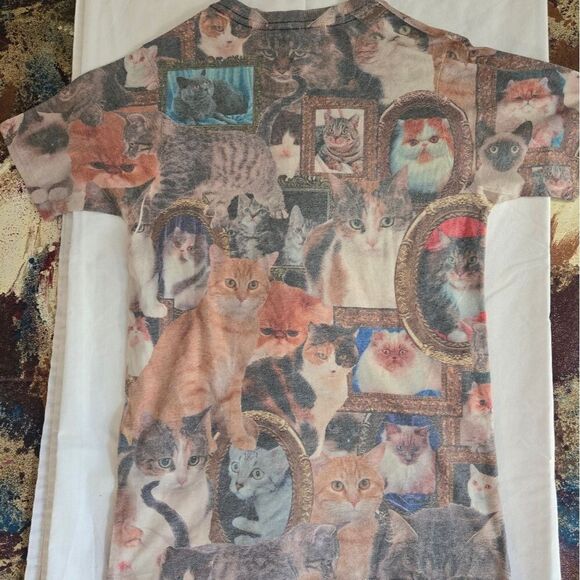 The Lost Gods Shirt Adult Small Cats All Over Print Short Sleeve Graphic Print - Picture 2 of 16